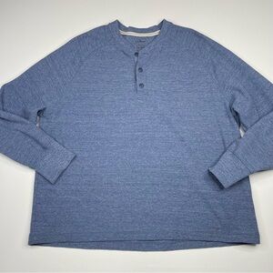 LL Bean Henley Shirt Long Sleeve Blue Gorp Outdoor Hiking Camping Winter Fall
